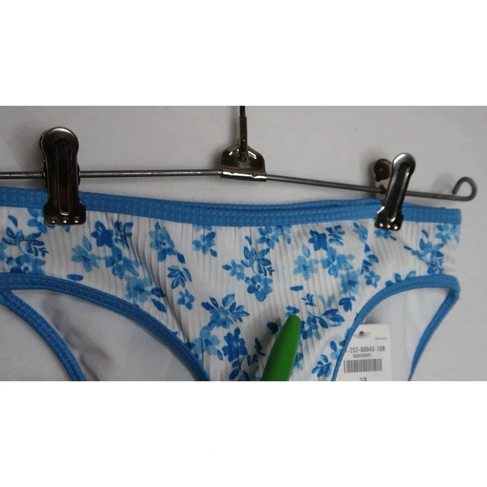 Abercrombie & Fitch Girls White‎ Floral Print Bikini Bottom Sz 7/8 Beach NWT